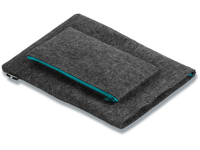 Sleeve, 13'' Laptops Notebooks, PET-filt, Mørkegrå med grøn effekt, Durable EFFECT MultiBag