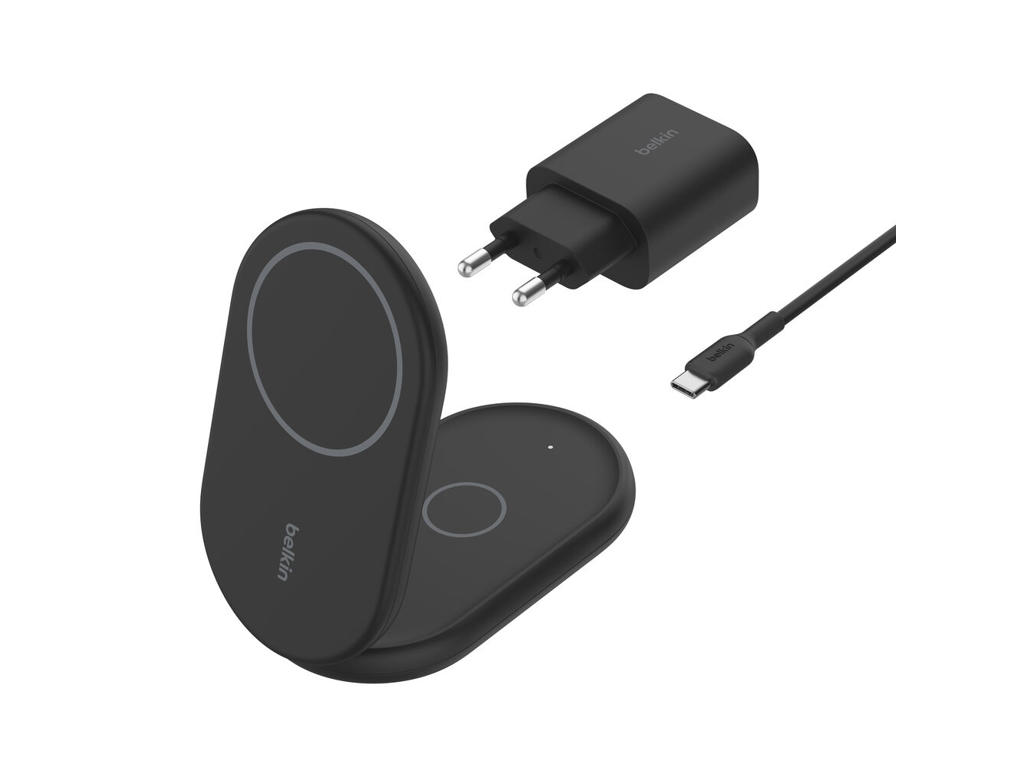 Belkin BoostCharge Hovedtelefoner, Smartphone Sort USB Trådløs opladning Hurtig opladning Indendørs