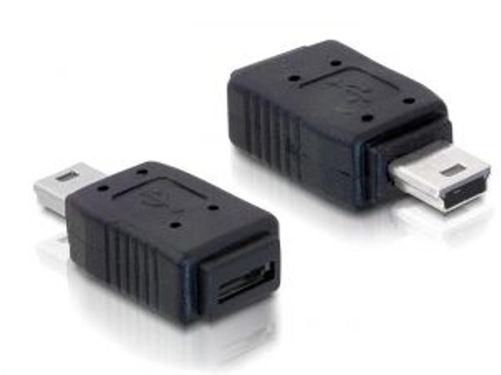 DeLOCK Adapter USB mini/USB micro-B USB mini M micro-B FM Sort