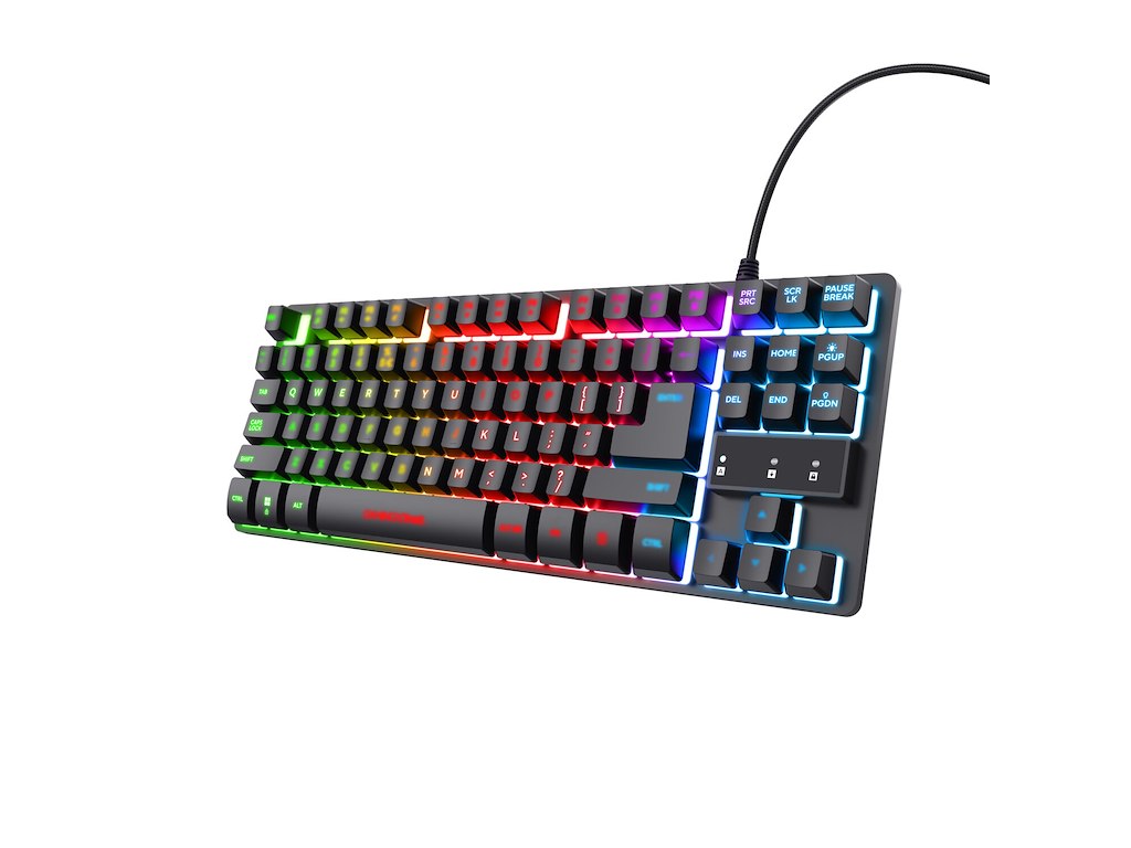 Trust GXT 833 Thado tastatur Spil USB Hollandsk Sort, Sølv