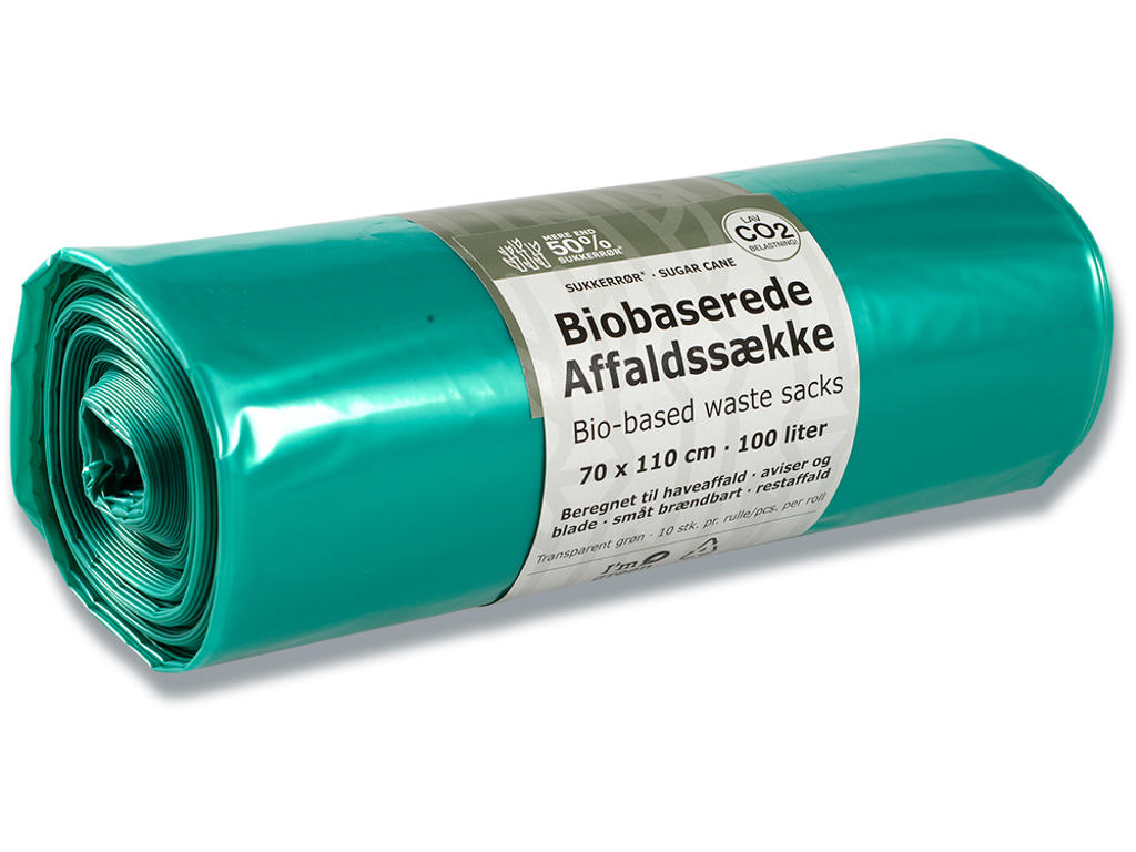 Affaldssække, 100 liter, 1 rulle, 10 sække pr rulle, Abena Biobaseret