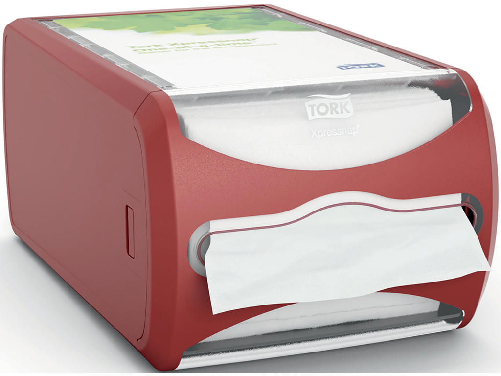 Servietdispenser, Bord, Rød, Plast, Tork Xpressnap N4