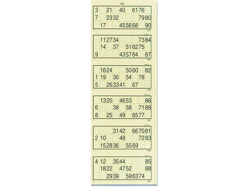 Bingoblokke King Size GUL 100 blade med ekstra store tal