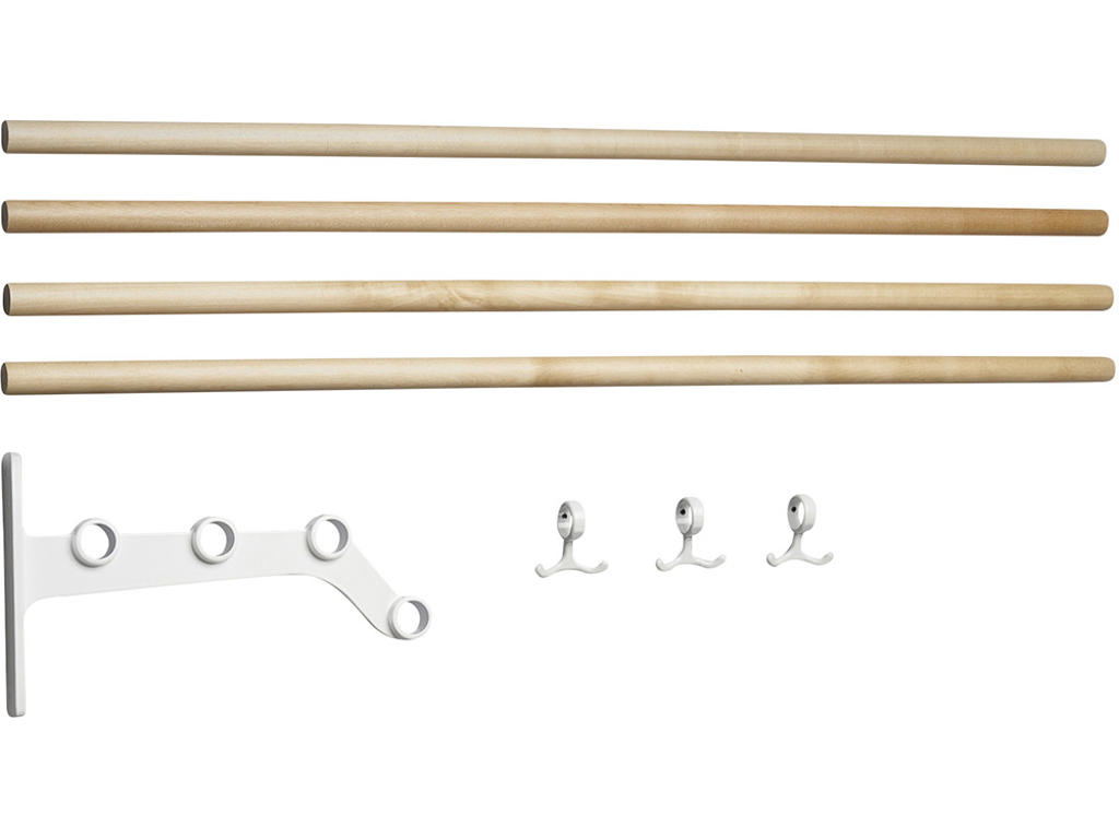 Hattehylde tillægsdel, Nostalgi, Modelnr 291, L=1000 mm birk/hvid, Essem Design DK