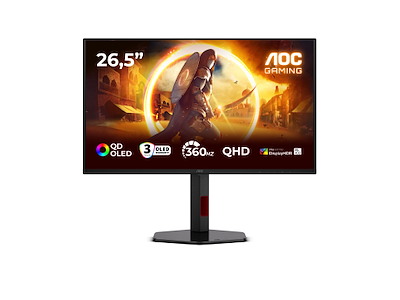 AOC G4 Q27G4SDR computerskærm 67,3 cm (26.5") 2560 x 1440 pixel Quad HD QD-OLED Sort, Rød