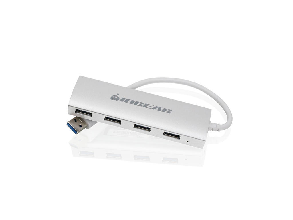 iogear GUH304 interface hub USB 3.2 Gen 1 (3.1 Gen 1) Type-A 5000 Mbit/s Aluminium