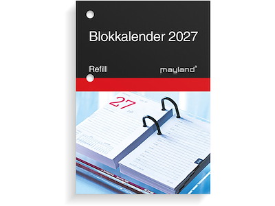 Bordkalender, 2027, Blok, 1 dag pr. opslag, Refill, Mayland