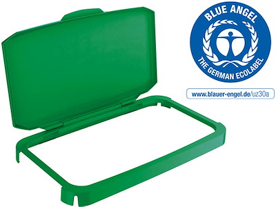 Låg til affaldsspand, Hængslet låg, 60 liter, Grøn, Durable DURABIN HINGED LID 60