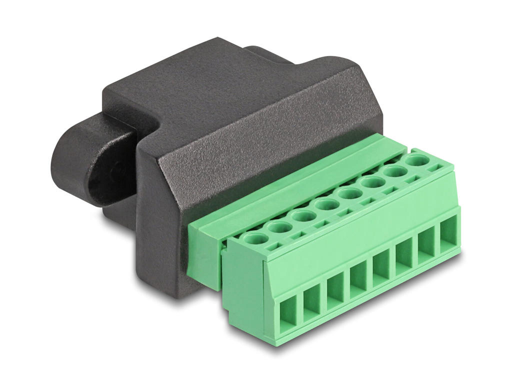 DeLOCK 66589 kabel kønsskifter RJ45 8 pin terminal block Sort, Grøn