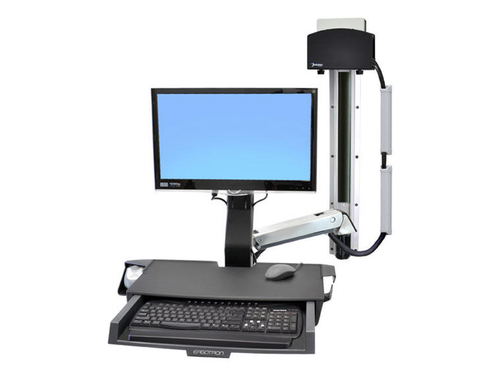 Ergotron StyleView Sit-Stand Combo System with Worksurface 61 cm (24") Væg Aluminium
