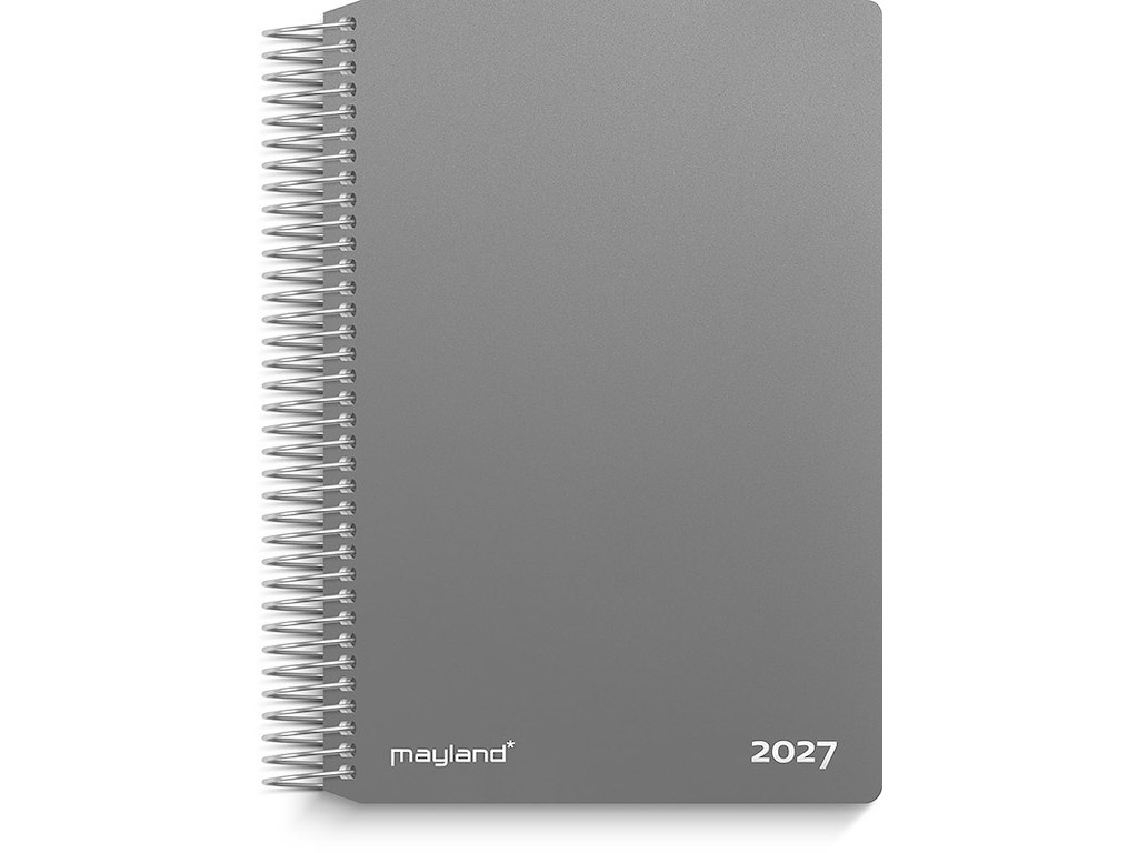 Kalender, 2027, Dag, 1 dag pr. side, Grå, Mayland