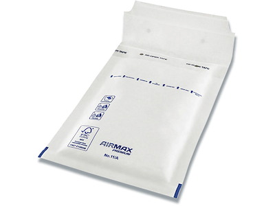 Boblekuvert, Indvendig: 95x165 mm, Hvid, 1 stk, Airmax No. 11/A W1