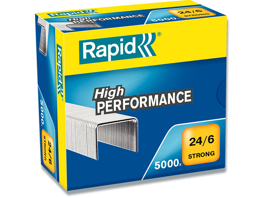 Hæfteklammer, Klamme 24/6, 30 ark, 5.000 klammer, Rapid Strong