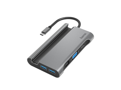 Hama 00200102 dockingstation USB 3.2 Gen 1 (3.1 Gen 1) Type-C Anthracit, Grå