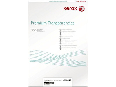 Transparenter, Til laserprinter og kopimaskiner, A4, 50 stk, Xerox Premium 003R98220