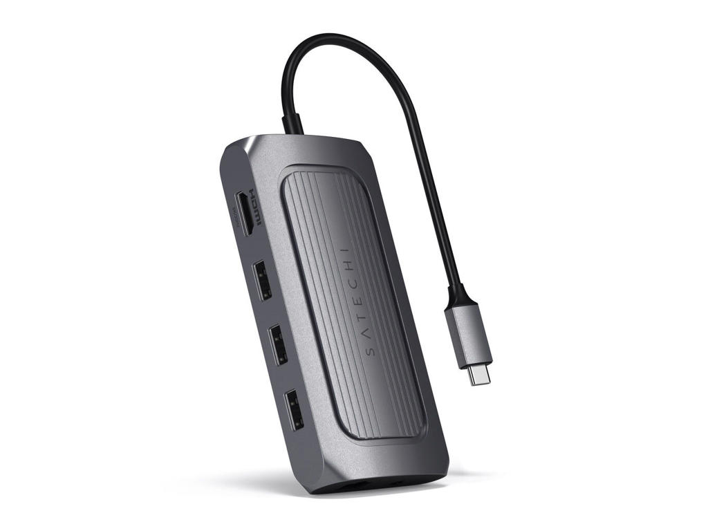 Satechi ST-U4MA3M dockingstation USB Type-C Grå
