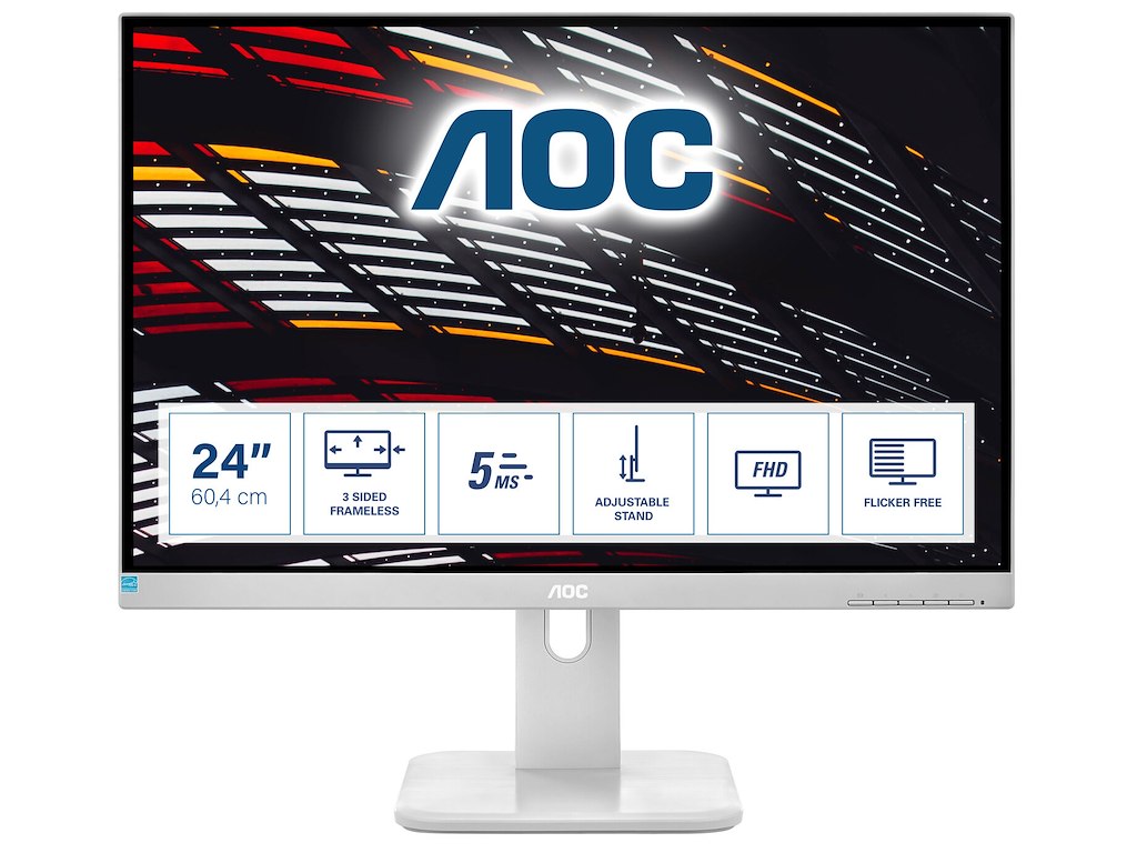 AOC P1 24P1/GR computerskærm 60,5 cm (23.8") 1920 x 1080 pixel Fuld HD LED Grå