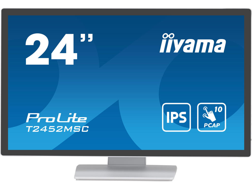 iiyama ProLite T2452MSC-W1 computerskærm 60,5 cm (23.8") 1920 x 1080 pixel Fuld HD LCD Berøringsskærm Multibruger Hvid
