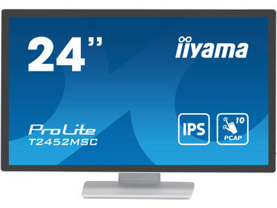 iiyama ProLite T2452MSC-W1 computerskærm 60,5 cm (23.8") 1920 x 1080 pixel Fuld HD LCD Berøringsskærm Multibruger Hvid