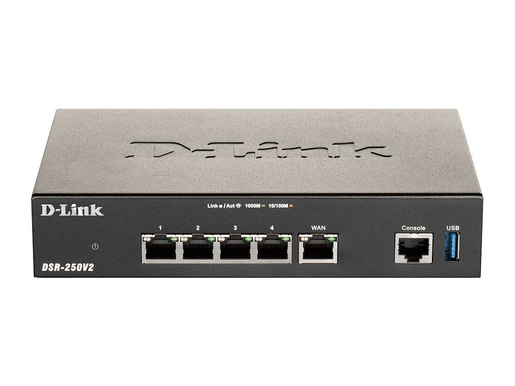 D-Link DSR-250V2 trådløs router Gigabit Ethernet Sort