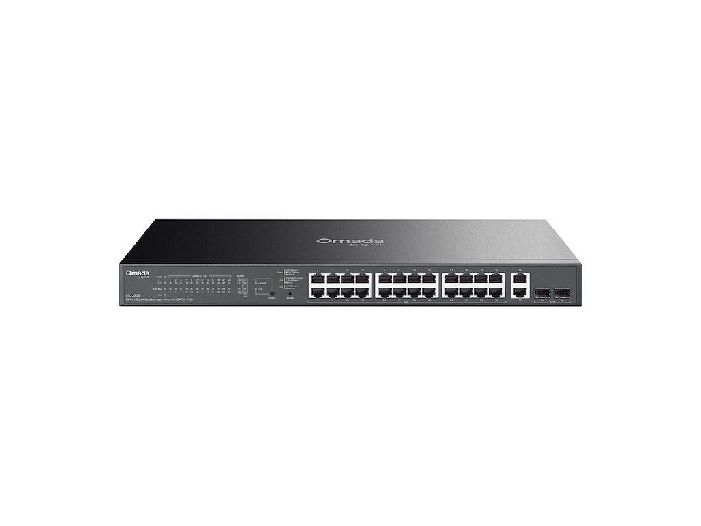 TP-Link ES228GP netværksswitch Administreret L2 Gigabit Ethernet (10/100/1000) Strøm over Ethernet (PoE) Sort