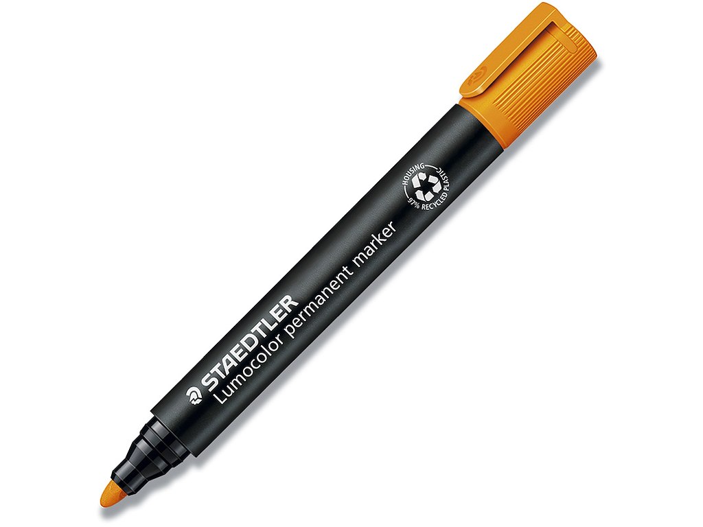 Marker, Rund spids, 2 mm, Orange, Staedtler Lumocolor 352