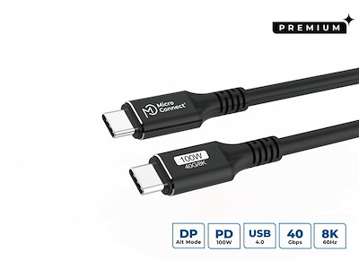 Microconnect USB4CC015 USB-kabel USB4 Gen 3x2 0,15 m USB C Sort