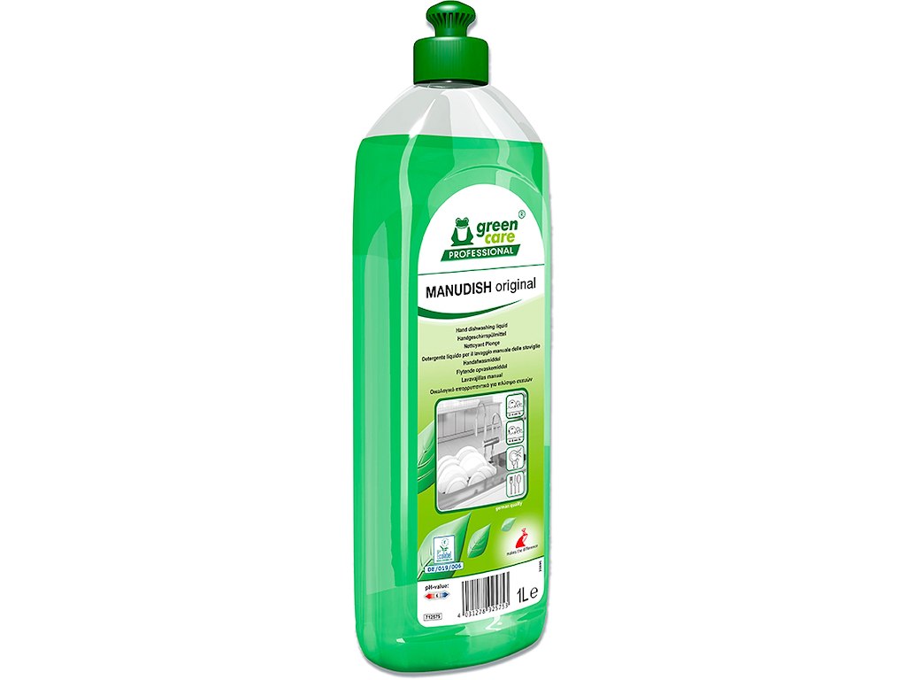 Håndopvask, Uden Parfume, Med farve, 1 liter, Green Care Manudish Original