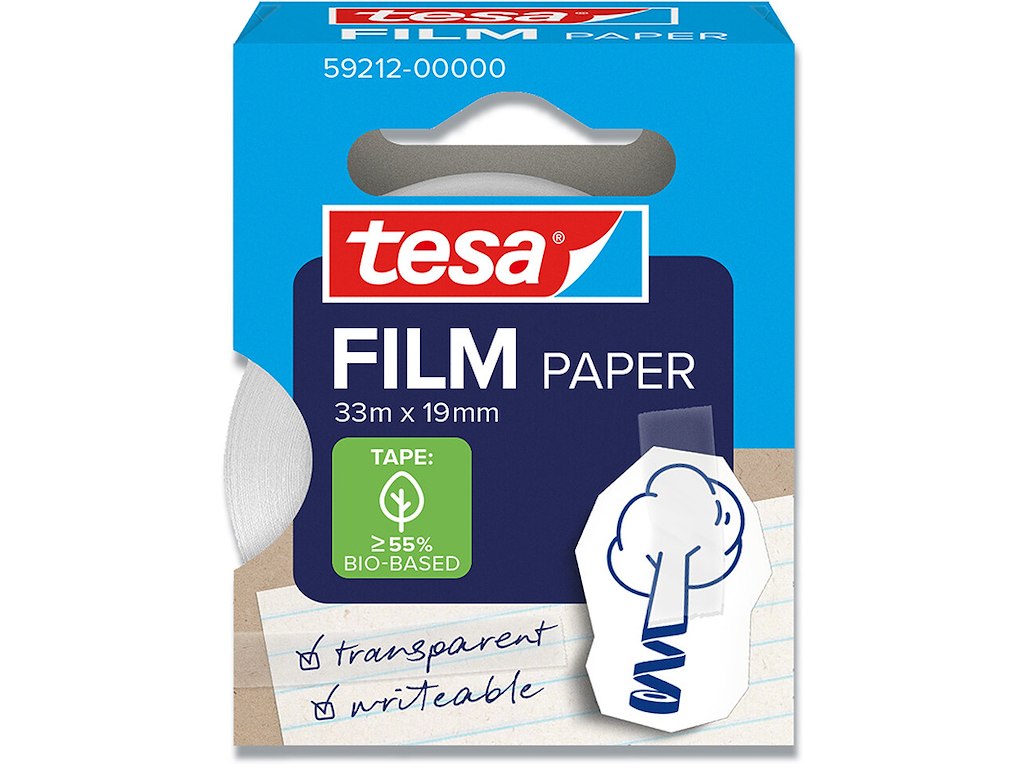 Tape, 19mm x 33m, 1 rulle, Transparent, Tesa Tesafilm Paper