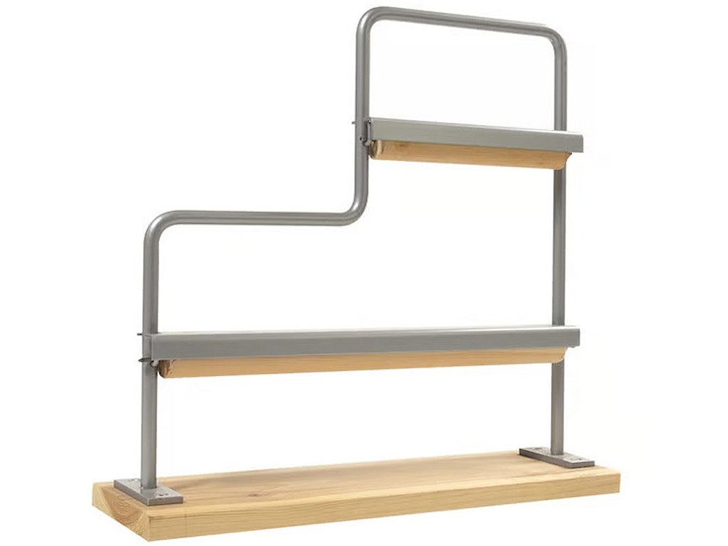 Gavepapirrulleholder, Til 20 og 40 cm ruller, Sølvlakeret, Fyrretræsfod