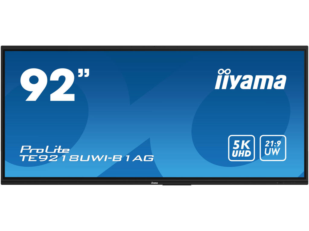 iiyama TE9218UWI-B1AG skilte display Interaktivt fladpanel 2,32 m (91.5") LED Wi-Fi 500 cd/m² 5K Ultra HD Sort Berøringsskærm Indbygget processer Android 16/7