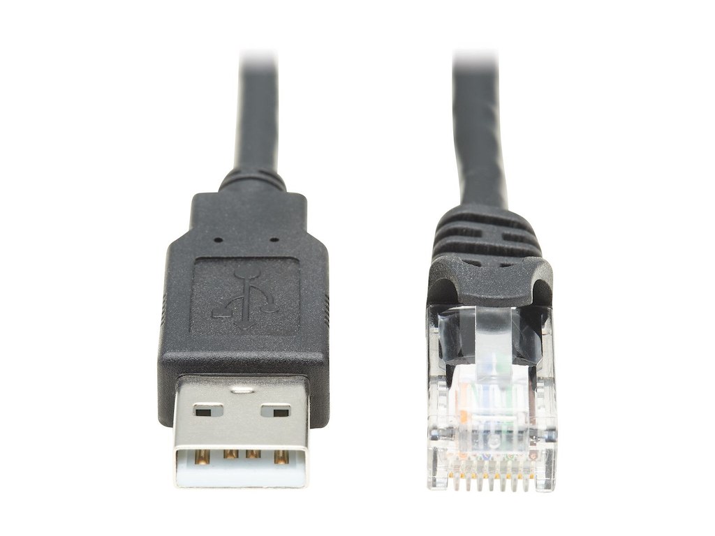 Tripp Lite U009-010-RJ45-X kabel kønsskifter RJ-45 USB 2.0 Type-A Sort
