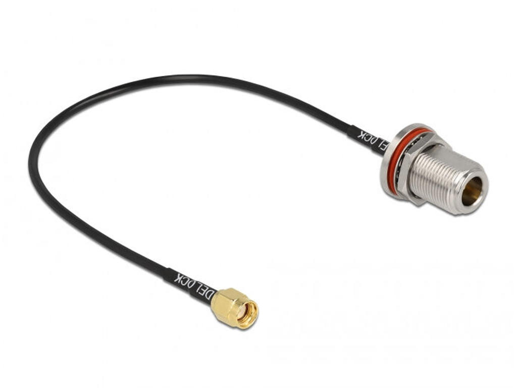 DeLOCK 89059 koaxial kabel RG-174 0,3 m RP-SMA Sort