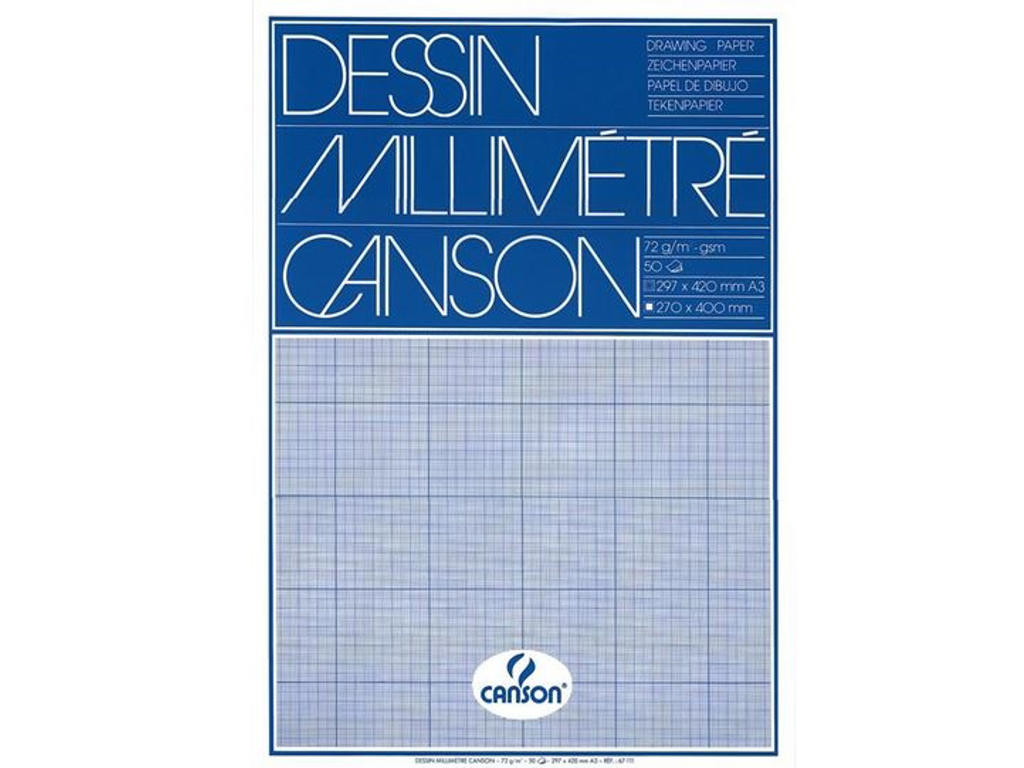 Milimeterpapir, A4, 90 g/m², 50 ark, Canson