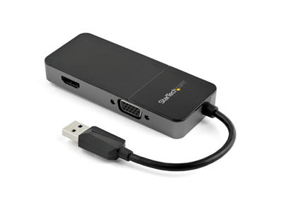 StarTech.com USB32HDVGA USB grafisk adapter 3840 x 2160 pixel Sort, Sølv