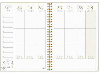 Kalender, 2027, Life Planner, Essentials, 1 uge pr. opslag, Beige og blomster, Mayland