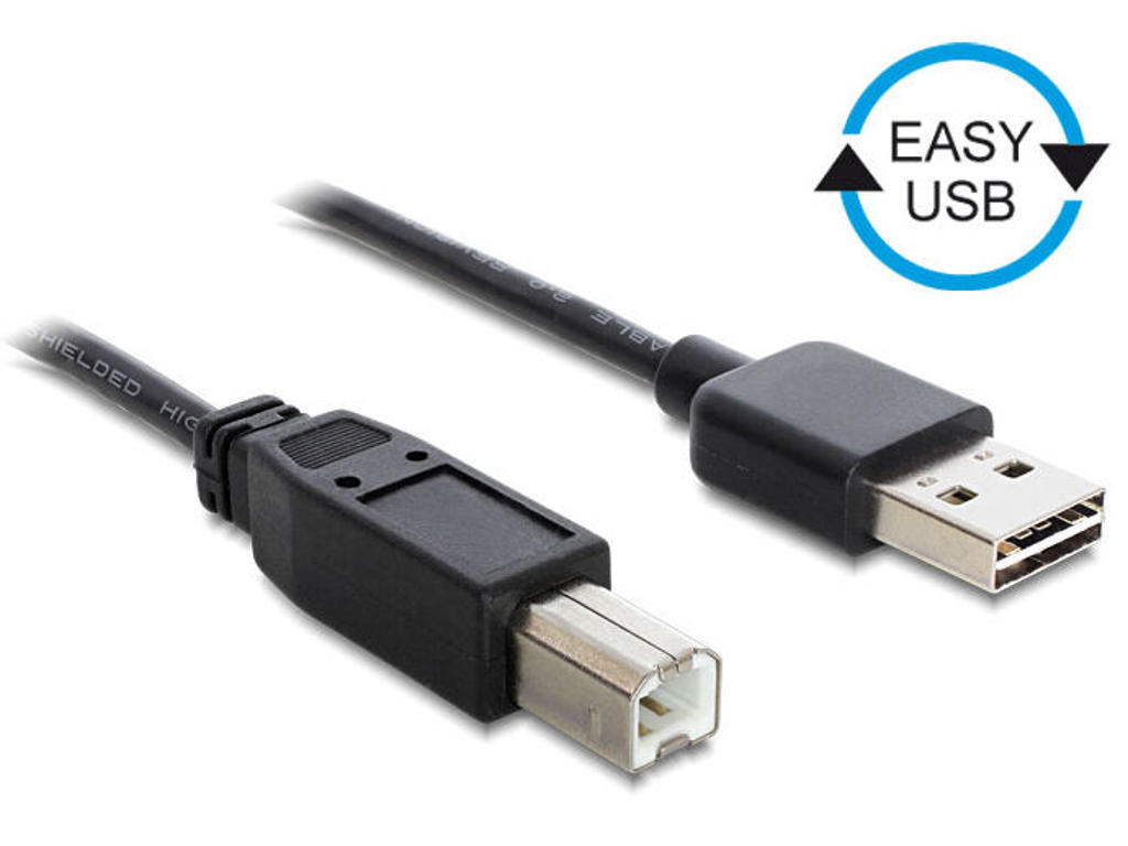 DeLOCK 2m USB 2.0 A - B m/m USB-kabel USB A USB B Sort
