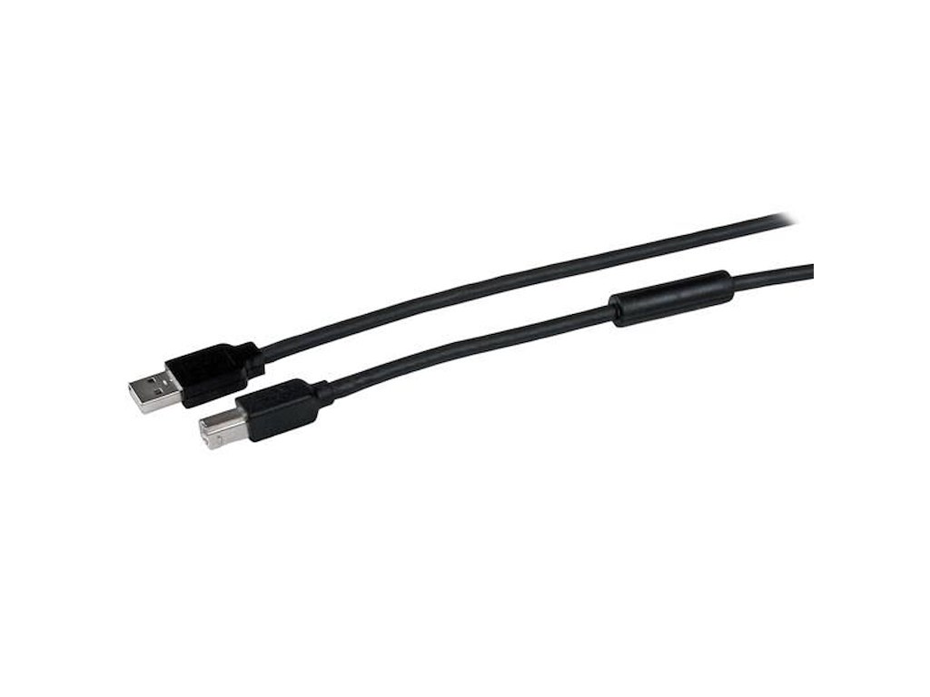 StarTech.com 15m USB 2.0, M/M USB-kabel USB A USB B Aluminium, Sort