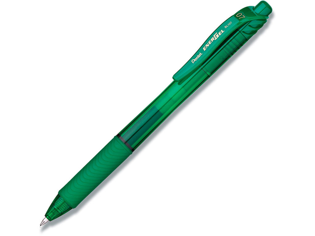Rollerball gelpen, 0.7 mm, 0.35 mm, Grøn, Pentel EnerGelX BL107-DX