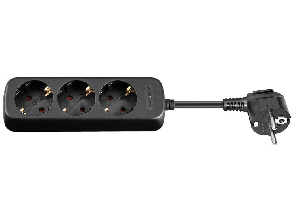 Microconnect GRU003B-WOS stikdåse 1,5 m 3 AC stikkontakt(er) Indendørs Sort