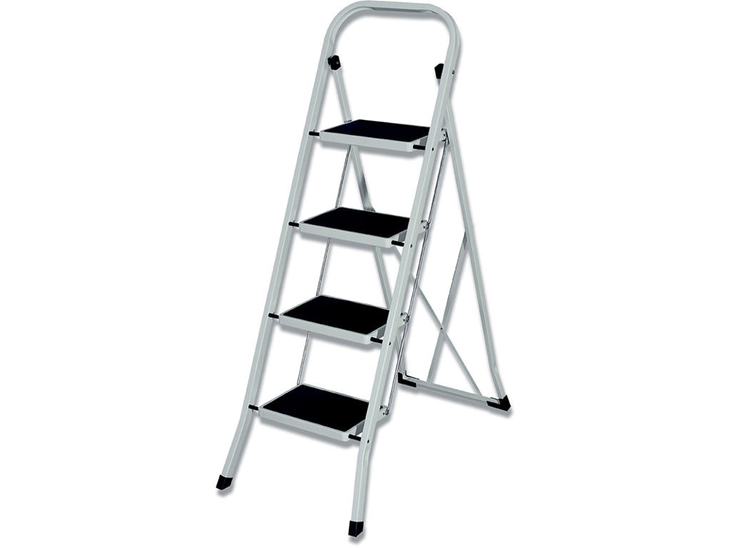 Trappestige, 4 trin, stål, med topbøjle, Twinco TWIN