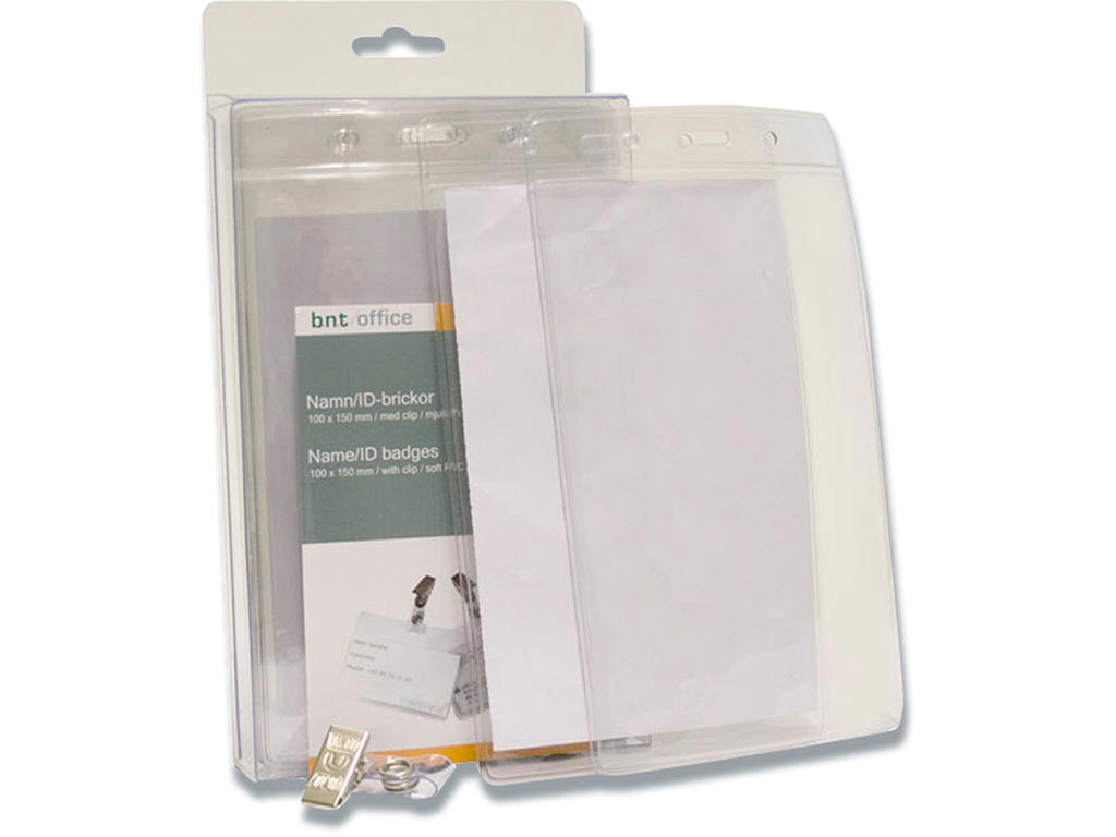 Navneskilt, Med stropklemme og indstik, 100x150 mm, 1 stk, BNT Office 