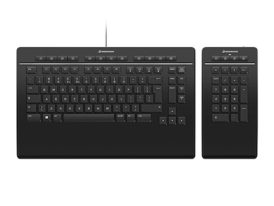 3Dconnexion Keyboard Pro with Numpad tastatur Kontor USB + RF Wireless + Bluetooth QWERTZ Tysk Sort