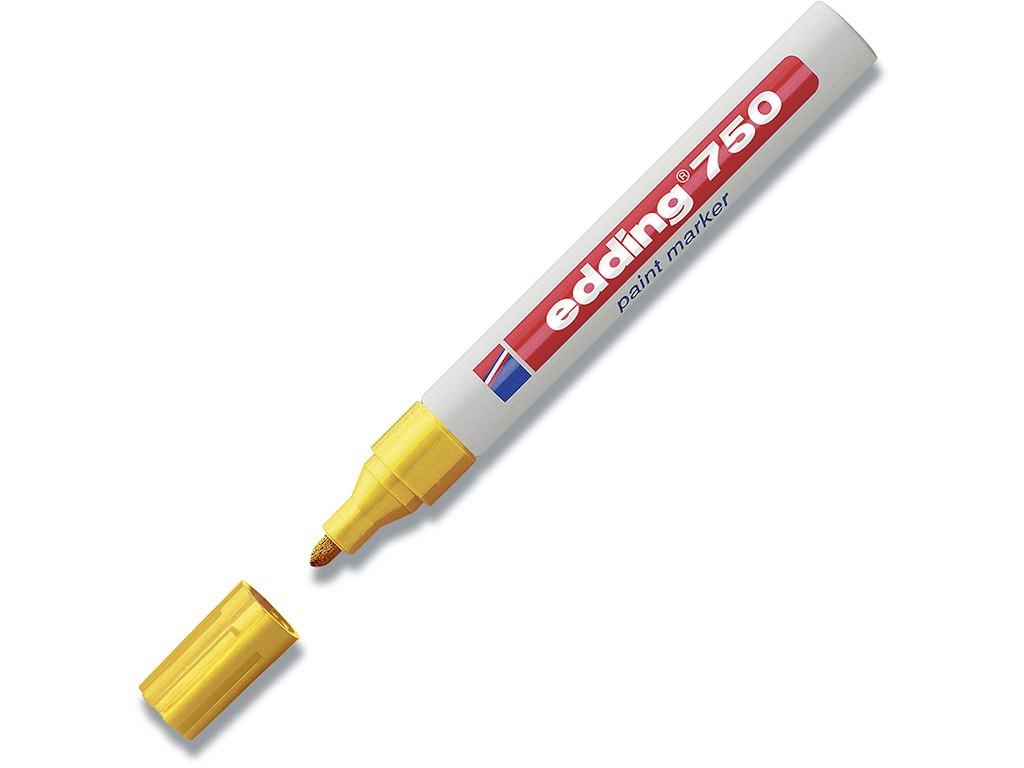 Paint marker, 2-4 mm, Gul, Rund spids, Edding Paint 750