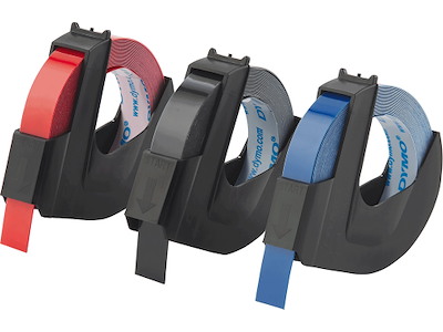 Prægetape, 9mm x 3m, Rød Sort Blå, 3 ruller, Dymo 3D 