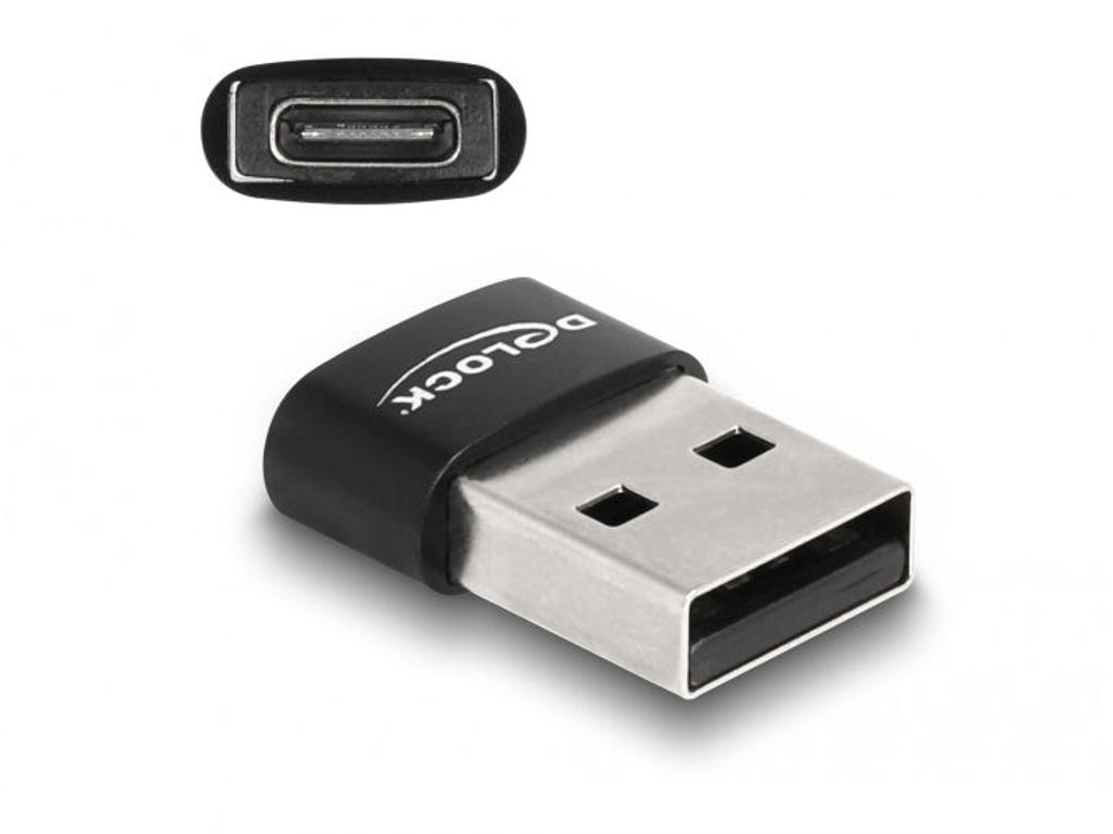 DeLOCK 60002 kabel kønsskifter USB A USB C Sort