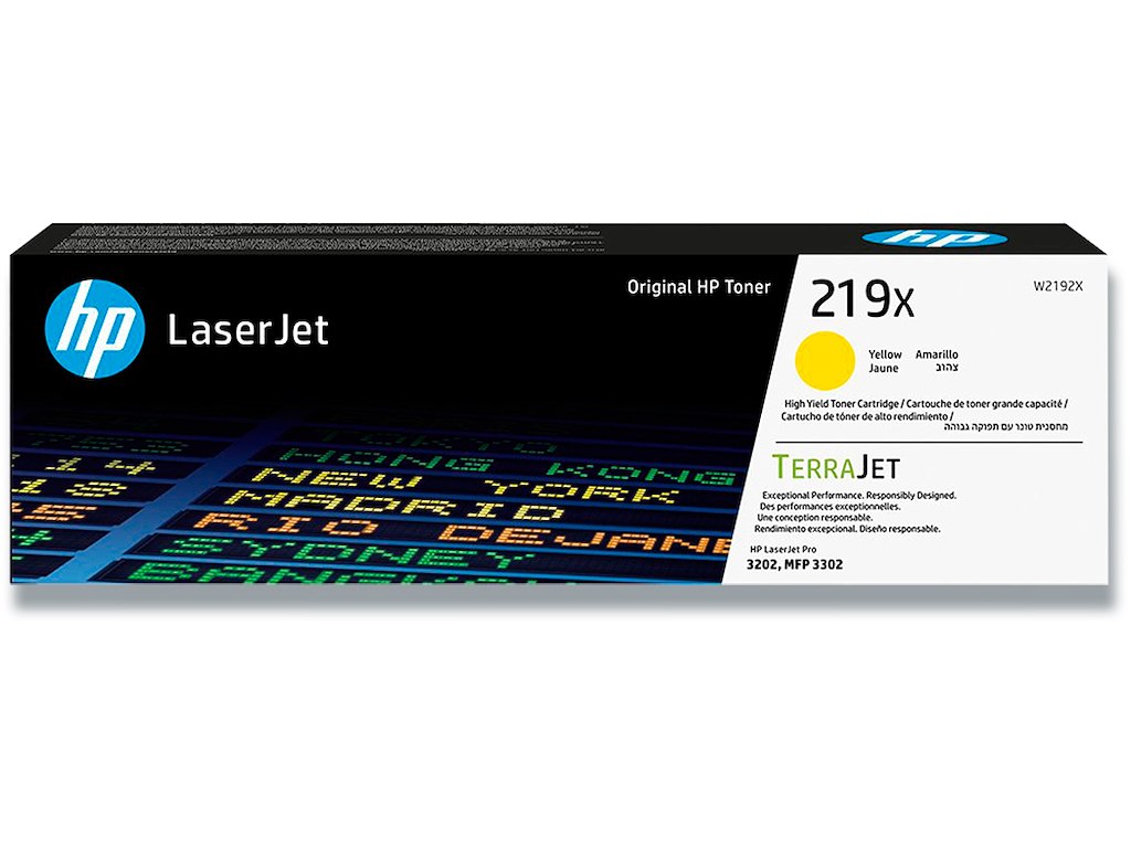 Toner, 219X, Yellow-gul, 2.500 sider, HP W2192X
