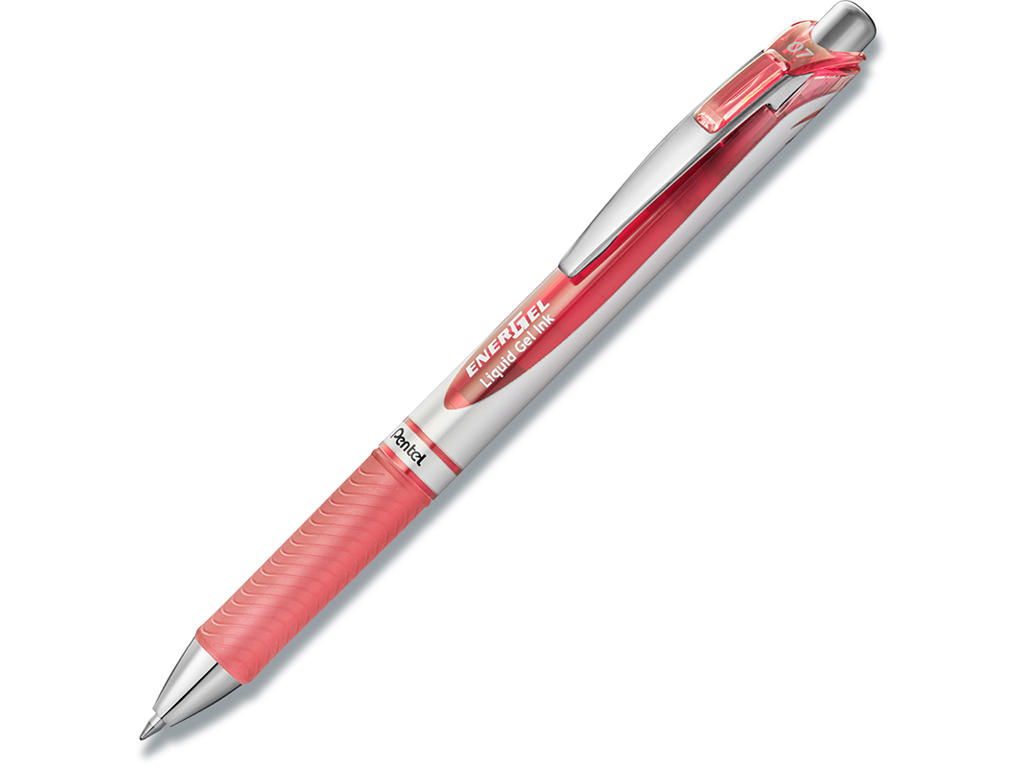 Rollerball gelpen, 0.7 mm, 0.35 mm, Koralpink, Pentel EnerGel BL77-P3X