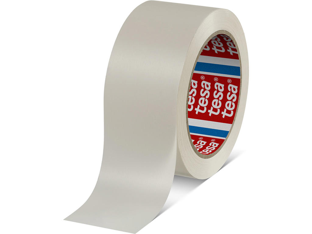 Tape - emballage, 50mm x 66m, hvid, 1 rulle, Tesa 4100