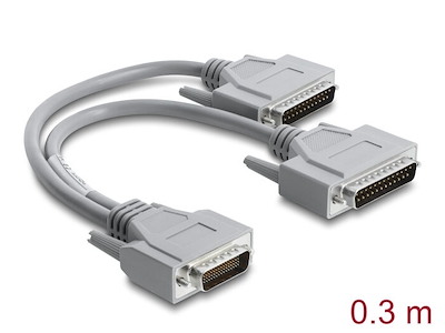 DeLOCK 67609 serielkabel Grå 0,3 m RS-232 2 x DB-25